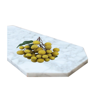 Khay đá cẩm thạch tự nhiên không thường xuyên cho trái cây, món tráng miệng và trang trí nội thất màu đen, trắng và xám - Product Image 5