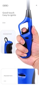 Allume-cigare à flamme de gaz pour barbecue de cuisine au design élégant, rechargeable au <span class=keywords><strong>butane</strong></span>, durable et sûr, tube en plastique <span class=keywords><strong>flexible</strong></span>, torche de camping, cigarette - Product Image 3