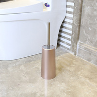 Cepillo de baño de silicona TPR para limpieza de baño con juego de soporte, inodoro de plástico de nailon, cepillos de limpieza de cabeza de inodoro Flexible