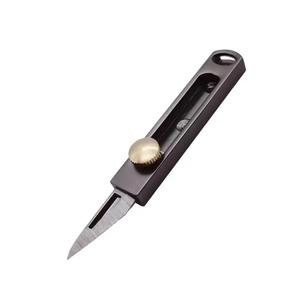 Mini couteau de poche en acier inoxydable, lame de 20 mm, design compact, couteau utilitaire à bouton-poussoir, porte-clés, argent, bronze, noir - Product Image 4