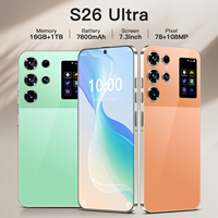 Smartphone S26 ULTRA 5G Kamera Belakang 108MP Quad Core 8 Gen 1 16GB Layar HD Bahasa Prancis Spanyol Inggris Ponsel Murah