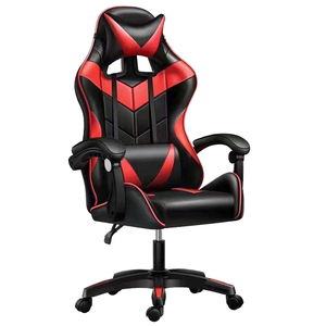 Chaise de jeu de course réglable en hauteur en gros, cuir synthétique, acier inoxydable, chaise pivotante pour joueurs d'ordinateur - Product Image 1