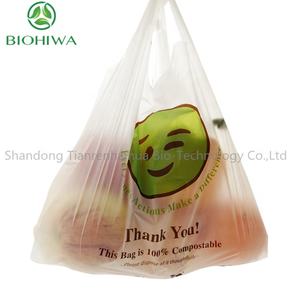 Compre bolsa <span class=keywords><strong>de</strong></span> camiseta biodegradable ecológica <span class=keywords><strong>de</strong></span> China, bolsa <span class=keywords><strong>de</strong></span> transporte, bolsa <span class=keywords><strong>de</strong></span> compras compostable en rollo/pieza, refuerzo lateral 20um/25um - Product Image 3