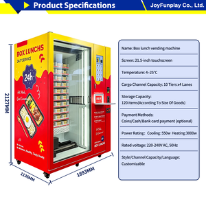 JFP 24 Hours Self-Service Hot <b>Lunch</b> <b>Box</b> Vending Machine Self-Heating Prepared Meal Bento Vendor With Touch Screen Provide Freshl - Product Image 4