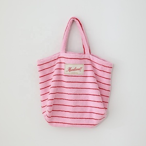 Bolsos de Mano Personalizados de Tela a Rayas, Ecológicos, al por Mayor, <span class=keywords><strong>para</strong></span> Viajes, Playa <span class=keywords><strong>y</strong></span> Aire Libre, <span class=keywords><strong>para</strong></span> <span class=keywords><strong>Chicas</strong></span> - Product Image 1