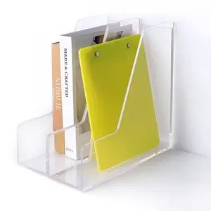 Helder Acryl Tijdschrift Rek Voor Desk Organizer Split Type Kan Worden Uitgetrokken Acryl Kantoor Organizer Tray