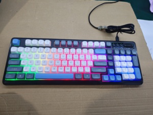 <span class=keywords><strong>Clavier</strong></span> de bureau filaire à membrane 98 touches, couleurs mélangées, pour jeux, 3 couleurs, pour ordinateur de bureau et portable, <span class=keywords><strong>avec</strong></span> éclairage LED - Product Image 5