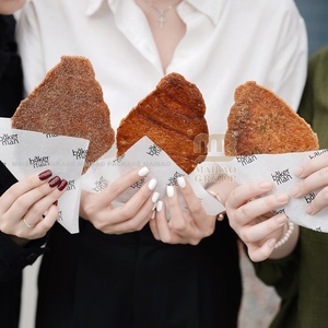 Oil-proof <strong>Grease</strong> Proof Kraft Paper Flat Snack Burger Sandwich Biodegradable Donut Bread Takeaway Flat Croissant Bag - Product Image 3