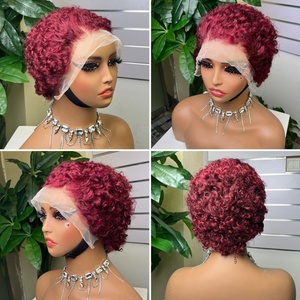 100% Human Hair 13x4 Frontal Curly <b>Wig</b> - Product Image 2