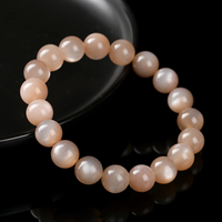 Bracelet perlé en pierre de lune véritable, cristal chaud, extensible, style bohème minimaliste, idéal pour cadeau de demoiselle d'honneur