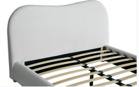 Cadre de lit en contreplaqué rembourré en tissu bouclé, best-seller UKFR, mobilier de chambre à coucher populaire, taille double
