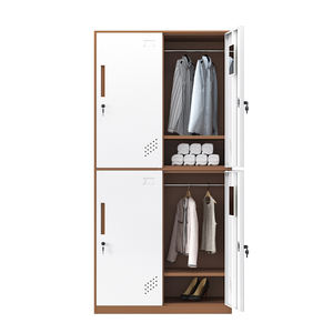 ตู้เก็บของโลหะ4ประตูตู้เหล็กขอบแคบสำหรับตู้เสื้อผ้าห้องนอนขนาดเล็กตู้เหล็กสำหรับจัดระเบียบเสื้อผ้าขนาดกะทัดรัด - Product Image 1