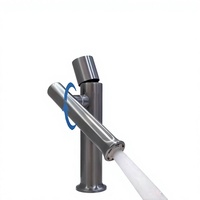 Robinet de lavabo en acier inoxydable 304 avec bras robotique, valve en céramique, rotation à 360°, montage sur comptoir, eau chaude/froide, pour salle de bain