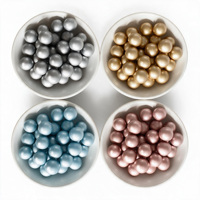 Billes de verre en porcelaine émaillée brillante, perles décoratives rondes polies et colorées pour la décoration de table de mariage ou de fête
