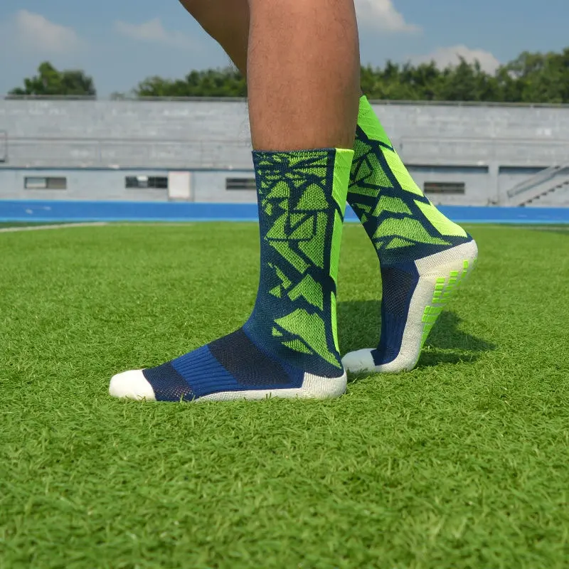 Calzini da calcio antiscivolo nuovi sportivi di buona qualità calzini da calcio traspiranti al ginocchio antiscivolo