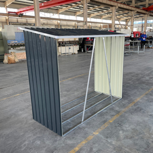 Negozio di tronchi di metallo da <span class=keywords><strong>giardino</strong></span> 5 x3ft portabagagli per legna da ardere capannone, grigio - Product Image 6