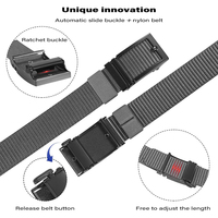 Ceinture à cliquet légère et résistante à l'usure pour hommes, ceinture tactique multifonctionnelle en nylon avec boucle coulissante automatique, légère