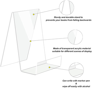 Support de livre moderne en acrylique personnalisé pré-assemblé, support de tablette, porte-revues, <span class=keywords><strong>chevalet</strong></span> d'exposition pour ordinateur portable, partition musicale - Product Image 3