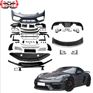 Kit de carrosserie de conversion automobile style <span class=keywords><strong>GT</strong></span>-<span class=keywords><strong>4</strong></span>, pare-chocs en plastique, diffuseur arrière, embout d'échappement, spoiler pour <span class=keywords><strong>Porsche</strong></span> Cayman Boxster <span class=keywords><strong>718</strong></span> 982, mise à niveau - Product Image 1