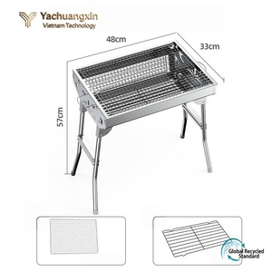 Iron Outdoor Charcoal Grill Folding <b>BBQ</b> Stove with Tool Holder 35.5cm X 10.5cm for Portable Cooking - Product Image 4