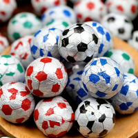 Chocolate con Leche en Forma de Balón de Fútbol, Mini Chocolate Dorado en Envase de Papel de Aluminio Multicolor, Venta al por Mayor