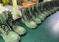 Bottes tactiques de combat camouflage pour hommes avec fermeture éclair latérale supérieure, idéales pour l'entraînement, le travail dans le désert, la randonnée en montagne et les activités de plein air