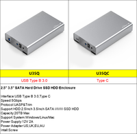 Boîtier de disque dur 3,5 pouces en aluminium SATA III, boîtier de disque dur avec prise secteur US UK EU AU, USB 3.0, pour disques durs et SSD 2,5/3,5 pouces