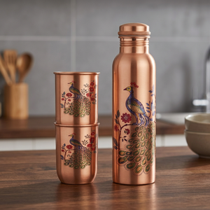บี เอส อินเตอร์เนชั่นแนล NA145 ลายสลัก 100% ทองแดง ปลอดสาร BPA เป็นมิตรกับสิ่งแวดล้อม เกรดสำหรับอาหาร ป้องกันการกัดกร่อน เคลือบสารกันสนิม ปลอดภัยสำหรับน้ำเดือด - Product Image 1