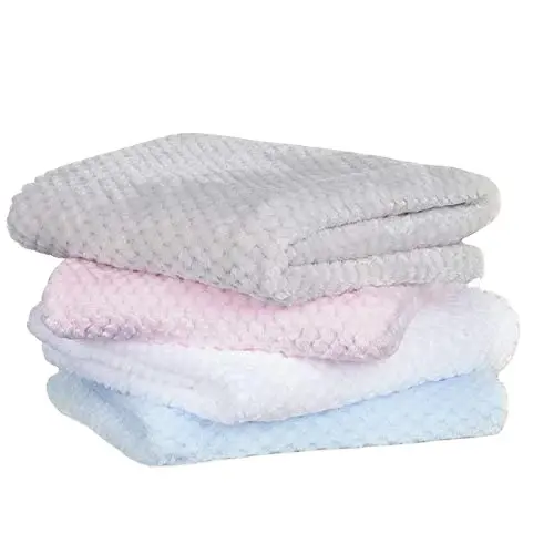 Super Soft Baby Fuzzy Blanket Fluffy Waffle Flannel Fleece Blanket