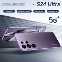 Smartphone S24 Ultra Deca Core 5G 16GB+1TB Android 12 Kamera Belakang 108MP Tidak Terkunci (French Unlocked) LTE CDMA Seluler