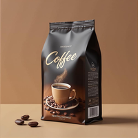 Sacs à café à fond plat de 250g, 500g, 1kg, sacs à café vides personnalisés, sacs d'emballage pour grains de café imprimés sur mesure
