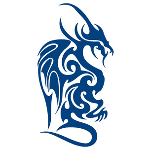 gz001-100批发持久蓝色半永久部落龙纹身设计男性果汁纹身