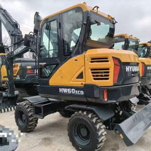 Excavatrice sur pneus Hyundai HW60ECO d'occasion, 6 tonnes, moteur Yanmar, système hydraulique d'origine, mini-pelle pour travaux municipaux - Product Image 1