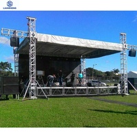 Exhibición de armadura de techo de arco al aire libre, plataforma de escenario impermeable modular de podio de escenario móvil para eventos, bodas, fiestas y conciertos