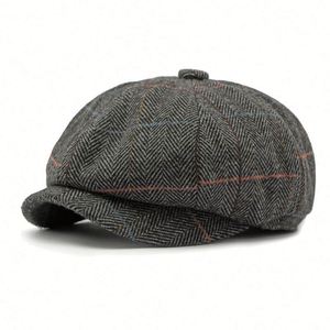 Gorra de Estilo Irlandés Clásica con Tela a Cuadros, Gorra de Hombre para Otoño e Invierno, Venta al Por Mayor en Stock - Product Image 4