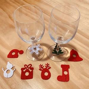 In Stock <b>Christmas</b> Wine Glass Ornaments Felt Stemed Accessories for Holiday Parties Tableware & Decorations - Product Image 2
