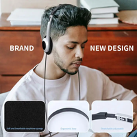 Écouteurs de musique et de centre d'appels portables de style rétro en stock Écouteurs de lecteur MP3 filaire de 3.5mm à la mode