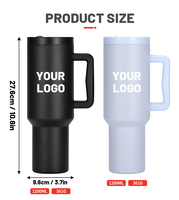 Gobelet de voyage isotherme en acier inoxydable 304 à double paroi de 40 oz pour café, nouveau design, isolation pour le froid