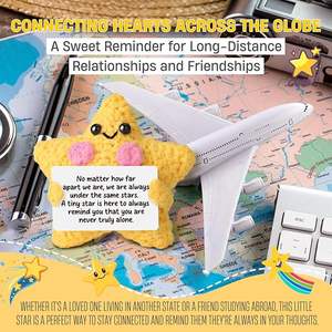 Crochet jaune étoile poupée amitié cadeau confort soutien décor longue Distance <span class=keywords><strong>relation</strong></span> s'éloigner cadeaux pour femme ami - Product Image 4