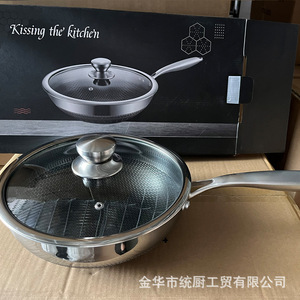 Wok de Acero Inoxidable 304 con Revestimiento Antiadherente de Panal de Abeja, Múltiples Tamaños, Gran Capacidad, Anti-escaldaduras, para Cocinar - Product Image 2