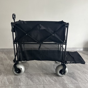 <span class=keywords><strong>Chariot</strong></span> pliable à double étage grande capacité avec roues à ballons <span class=keywords><strong>de</strong></span> 9 pouces - Product Image 1