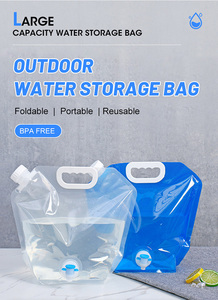 Wholesale Food-grade Blue Transparent 5 Liters Mineral Water <b>Container</b> Bag Camping Collapsible Stand-Up Spout Pouch with Valve - Product Image 3