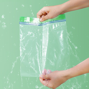 Emballages en plastique recyclables personnalisés, étanches à l'humidité, à fermeture autocollante, transparents, à double fermeture éclair, sacs alimentaires refermables en PE pour supermarchés - Product Image 5
