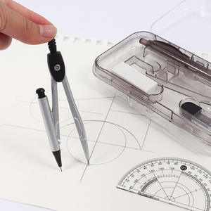 ตัวแทนจำหน่ายเครื่องเขียนในโรงเรียน Foska 8ชิ้นชุดเข็มทิศกล่องคณิตศาสตร์พร้อมดินสอวัดมุมและไม้บรรทัดจัดในกล่องพลาสติก - Product Image 4