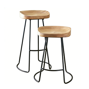 Sgabello da <span class=keywords><strong>Bar</strong></span> Moderno in <span class=keywords><strong>Legno</strong></span> Massello, Sedia Alta con Struttura in <span class=keywords><strong>Ferro</strong></span> Industriale per Isola Cucina, Caffè <span class=keywords><strong>e</strong></span> <span class=keywords><strong>Bar</strong></span> - Product Image 2