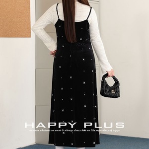 Robe longue en velours Happy Plus, taille plus, brodée, sans bretelles, pour femmes - Product Image 3