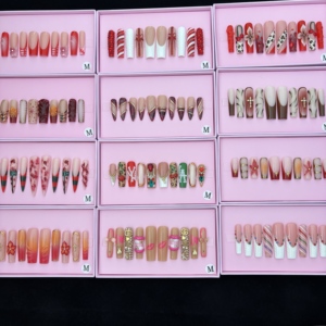 Ongles à presser personnalisés, design sur mesure, <span class=keywords><strong>manucure</strong></span> artistique, couverture complète, ongles faits à la main, ongles en acrylique avec diamants - Product Image 3