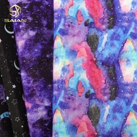 Kain Polyester Komposit Motif Langit Berbintang Tahan Air dengan Cetak Digital untuk Tas Ransel