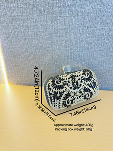 Cross-border New Foreign Trade European American <b>Small</b> Shape Evening <b>Bag</b> Rhinestone Hook Closure Women's Polyester Tanjing - Product Image 4