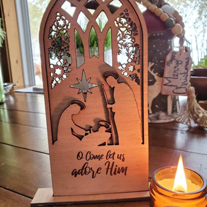 Artesanía Cristiana Navideña Personalizada, Escena <span class=keywords><strong>de</strong></span> la Natividad <span class=keywords><strong>de</strong></span> Jesús en Madera Cortada con Láser - Product Image 6
